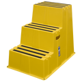 Heavy-Duty 3-Step Safety Steps with Anti-Slip Treads 150kg Capacity, Yellow - EN 14183 KS7