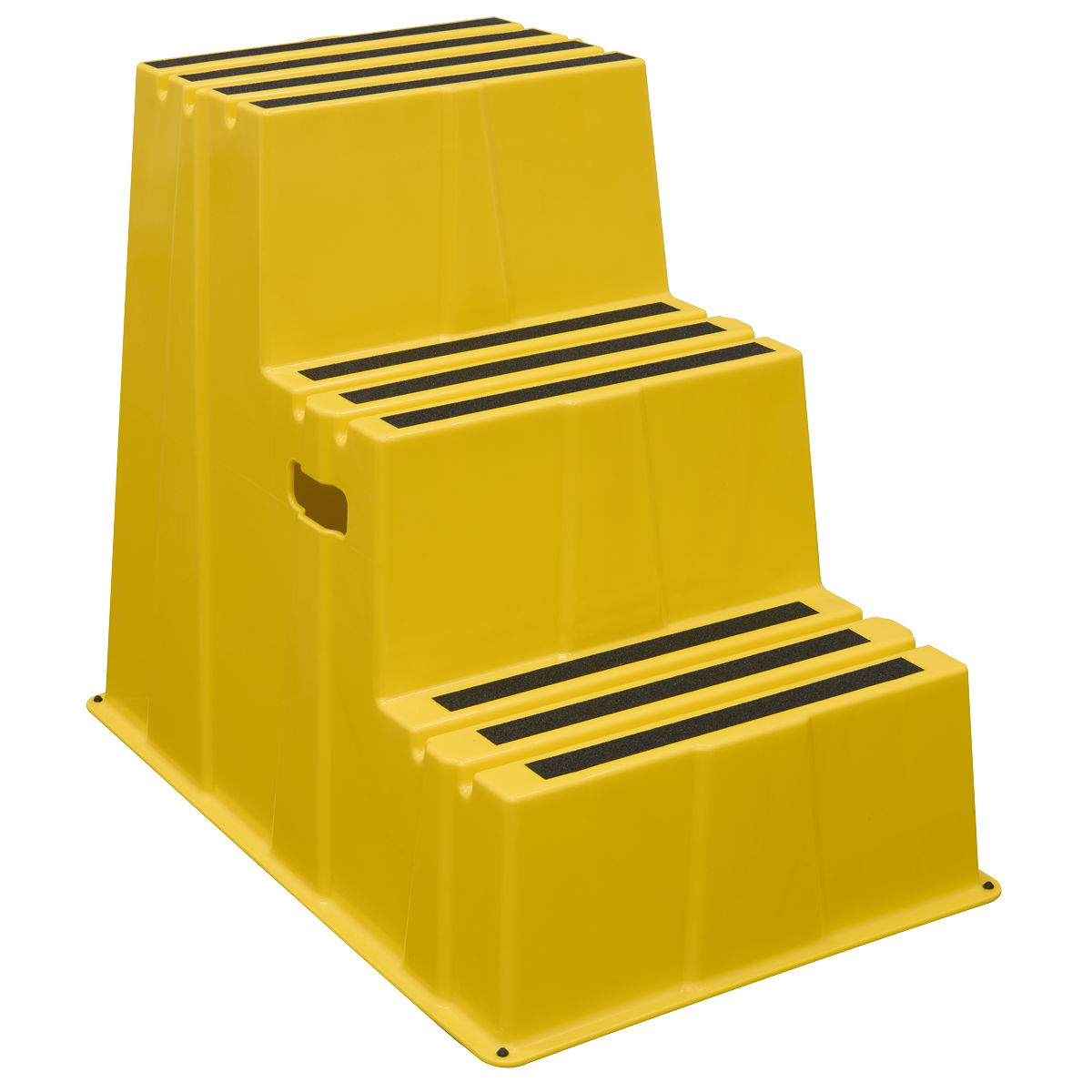 Heavy-Duty 3-Step Safety Steps with Anti-Slip Treads 150kg Capacity, Yellow - EN 14183 KS7