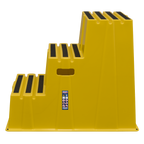 Heavy-Duty 3-Step Safety Steps with Anti-Slip Treads 150kg Capacity, Yellow - EN 14183 KS7