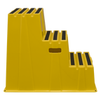Heavy-Duty 3-Step Safety Steps with Anti-Slip Treads 150kg Capacity, Yellow - EN 14183 KS7