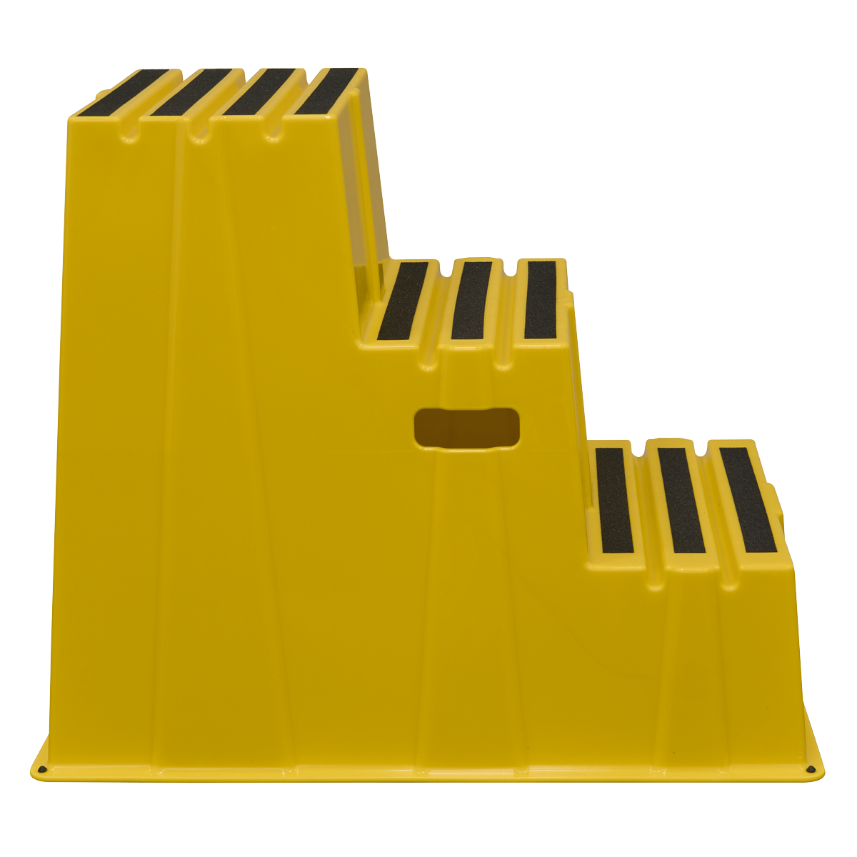 Heavy-Duty 3-Step Safety Steps with Anti-Slip Treads 150kg Capacity, Yellow - EN 14183 KS7