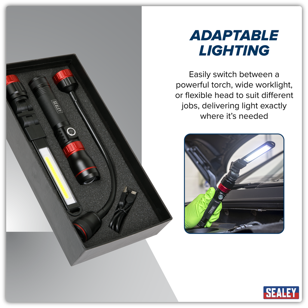 Rechargeable 3-in-1 Inspection Light 5W COB & 10W SMD LED LED0131R