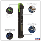 Rechargeable Slim Folding Pocket Light 2 COB & 1 SMD LED - Green LED01G