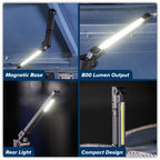 Rechargeable Aluminium Folding Pocket Light 2 COB & 1 SMD LED LED02G