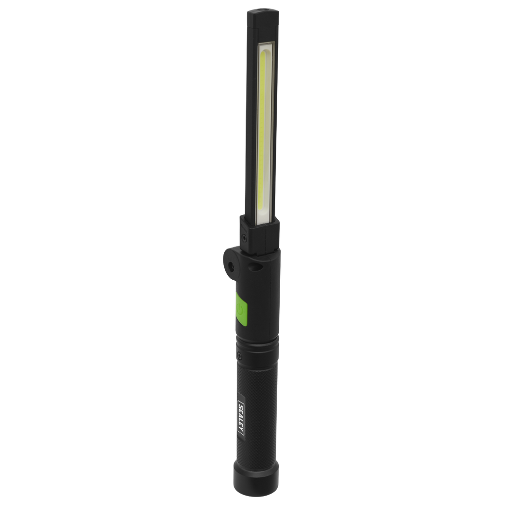 Rechargeable Aluminium Folding Pocket Light 2 COB & 1 SMD LED LED02G