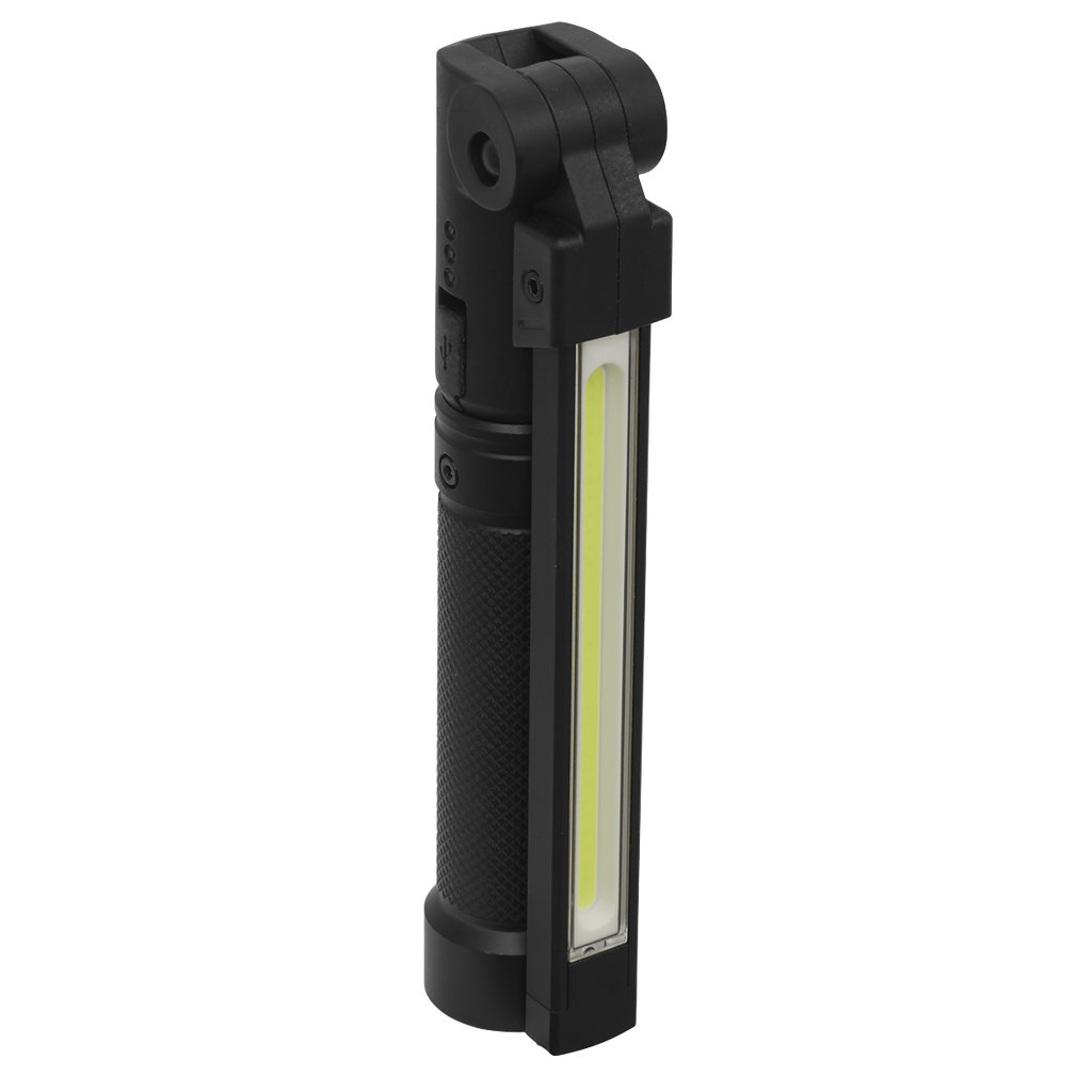 Rechargeable Aluminium Folding Pocket Light 2 COB & 1 SMD LED LED02G