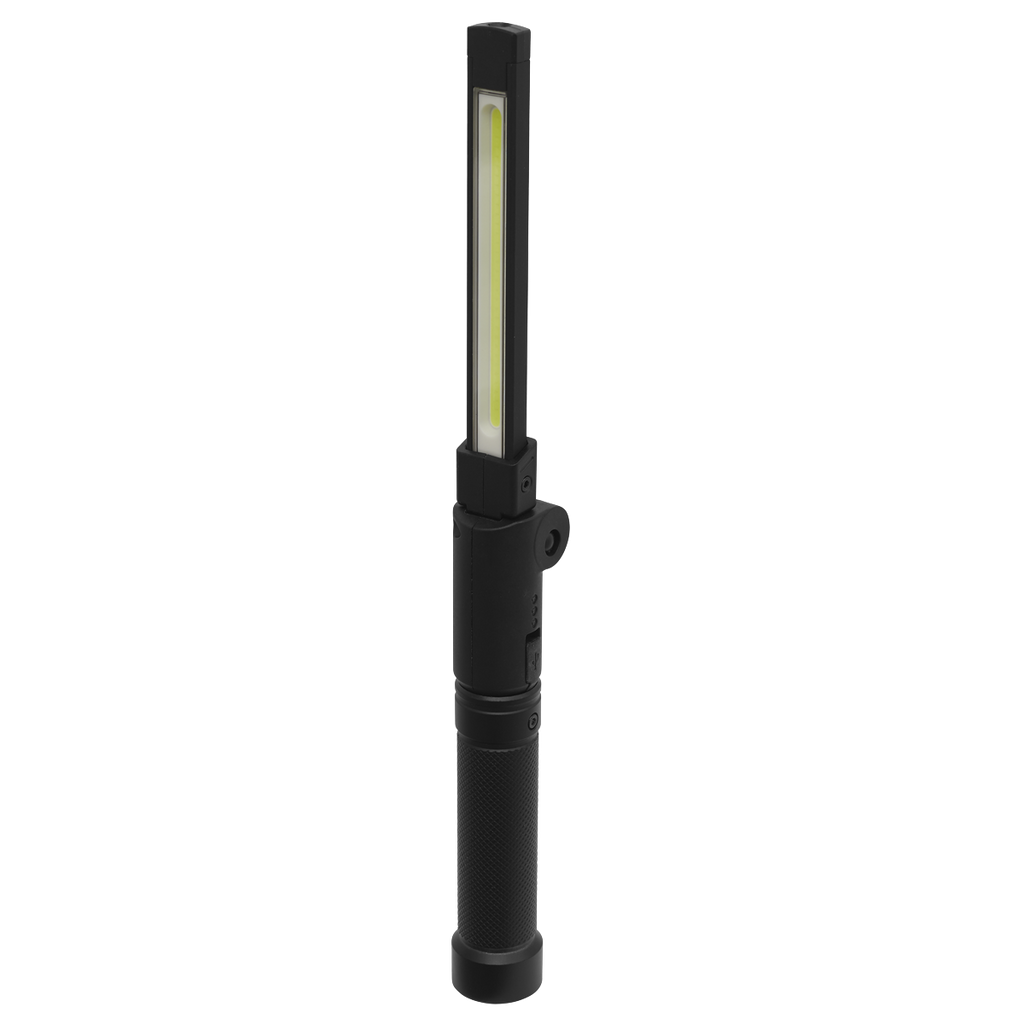 Rechargeable Aluminium Folding Pocket Light 2 COB & 1 SMD LED LED02G