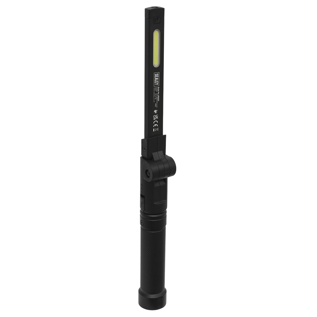 Rechargeable Aluminium Folding Pocket Light 2 COB & 1 SMD LED LED02G