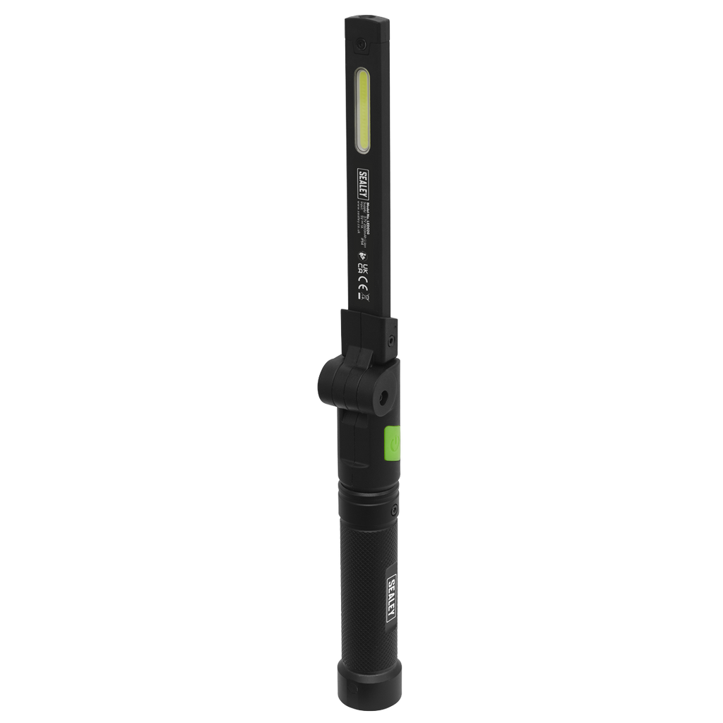 Rechargeable Aluminium Folding Pocket Light 2 COB & 1 SMD LED LED02G