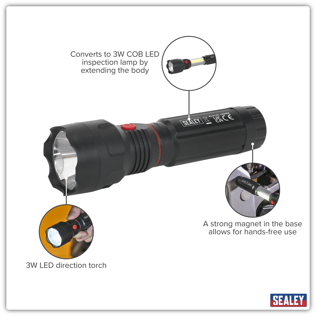 Torch/Inspection Light 3W COB & 3W LED LED069