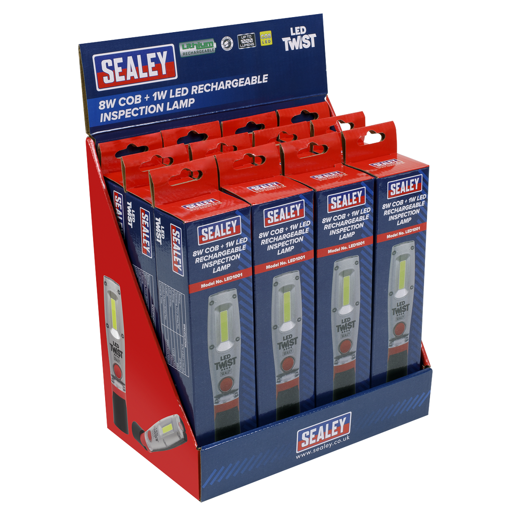 LED Twist® Rechargeable Inspection Light 8W - Display Box of 12 LED1001DB