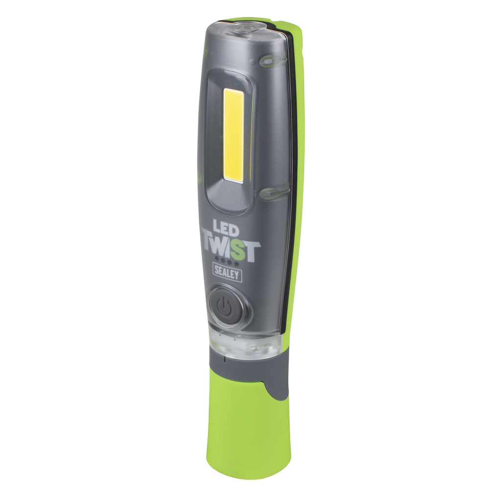 LED Twist® Rechargeable Inspection Light 8W COB & 1W SMD LED, Green - Box of 12 LED1001GDB