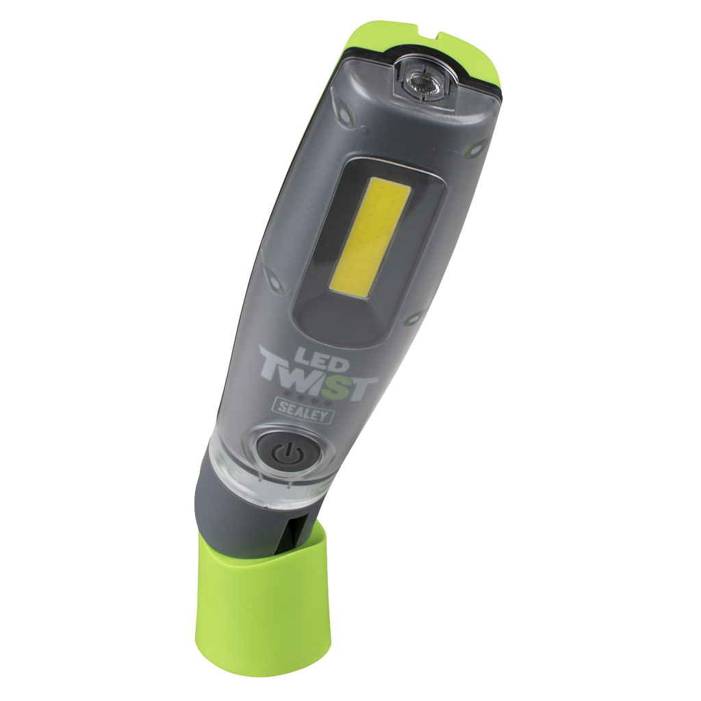 LED Twist® Rechargeable Inspection Light 8W COB & 1W SMD LED, Green - Box of 12 LED1001GDB