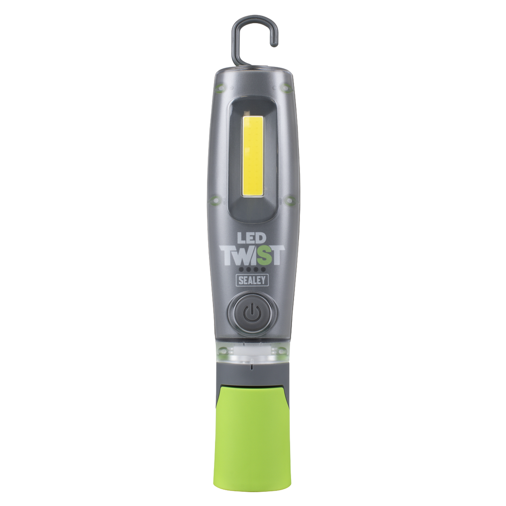 LED Twist® Rechargeable Inspection Light 8W COB & 1W SMD LED, Green - Box of 12 LED1001GDB