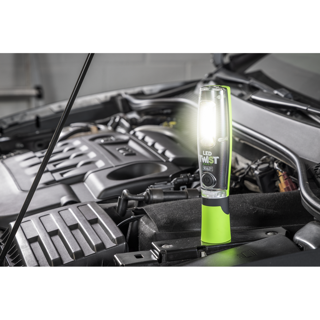 LED Twist® Rechargeable Inspection Light 8W COB & 1W SMD LED - Green LED1001G