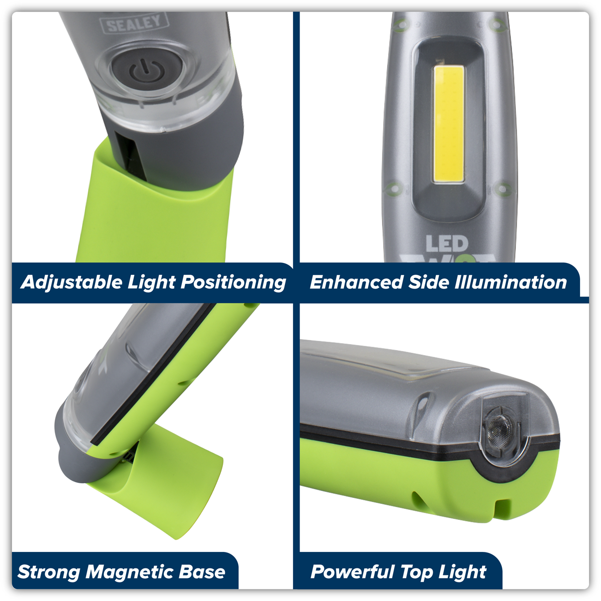 LED Twist® Rechargeable Inspection Light 8W COB & 1W SMD LED - Green LED1001G