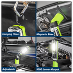 LED Twist® Rechargeable Inspection Light 8W COB & 1W SMD LED - Green LED1001G