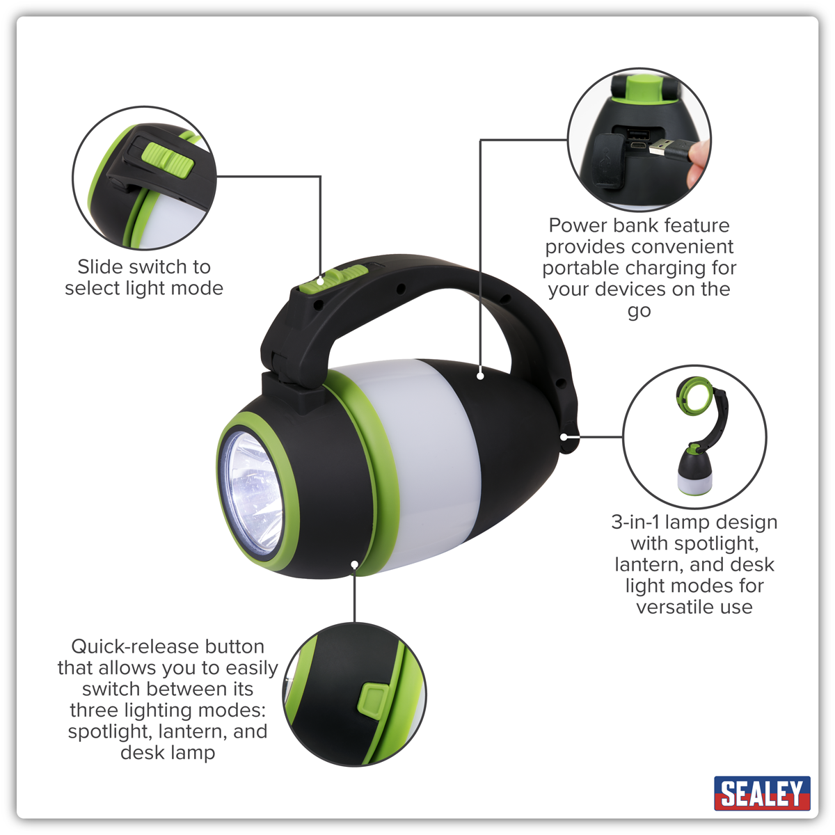 Rechargeable 3-in-1 Spotlight 3W SMD LED LED140