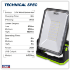 Rechargeable Portable Floodlight & Power Bank 20W SMD LED LED1800PB