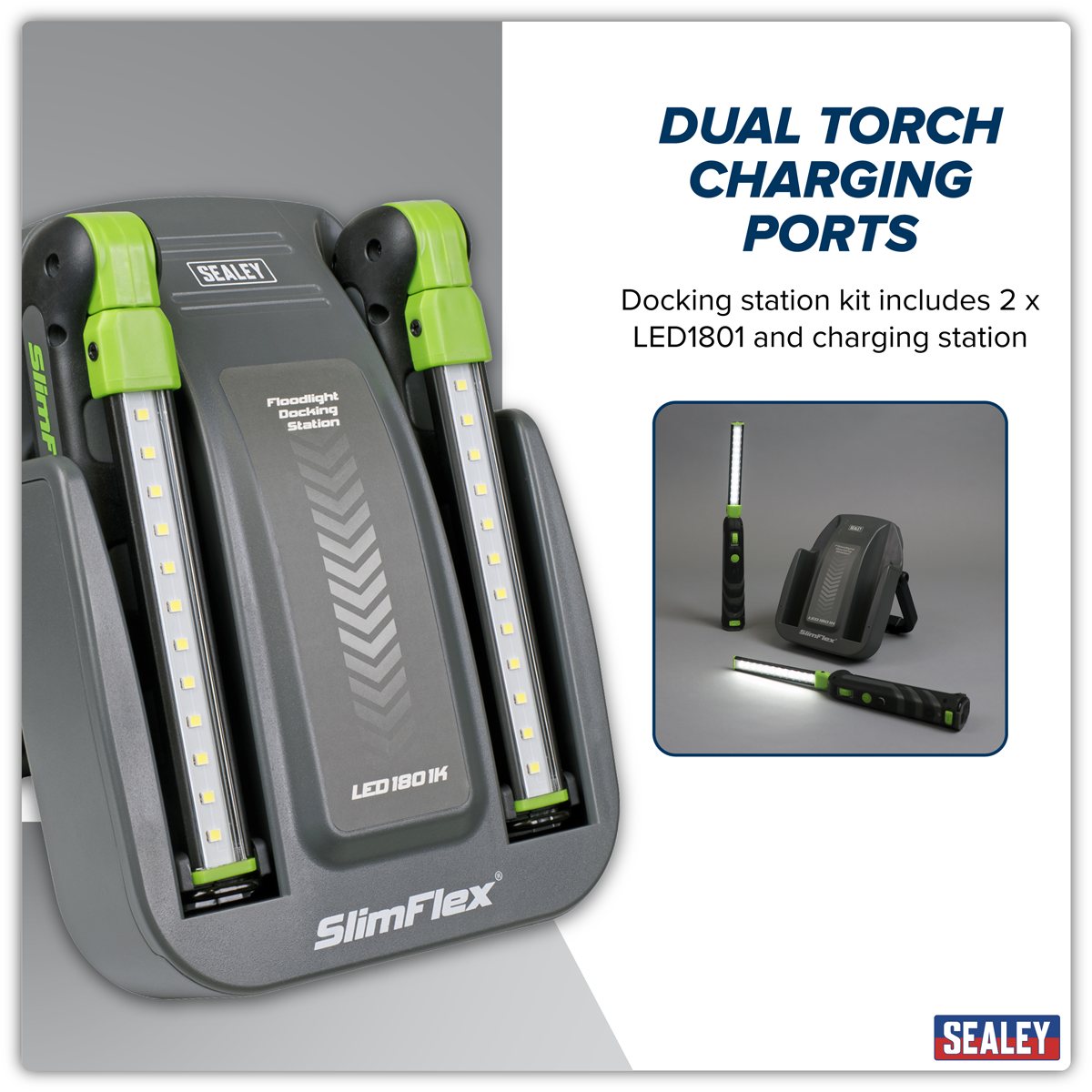 Rechargeable Floodlight/Folding Inspection Light Docking Station Kit LED1801K