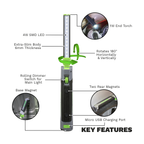 Rechargeable Slim Folding Inspection Light 4W & 1W SMD LED LED180