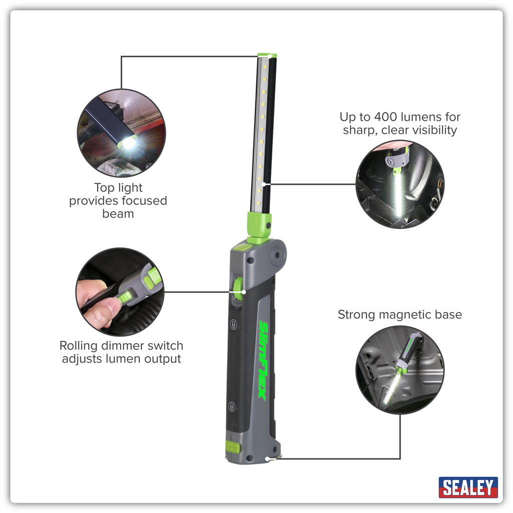 Rechargeable Slim Folding Inspection Light 4W & 1W SMD LED LED180
