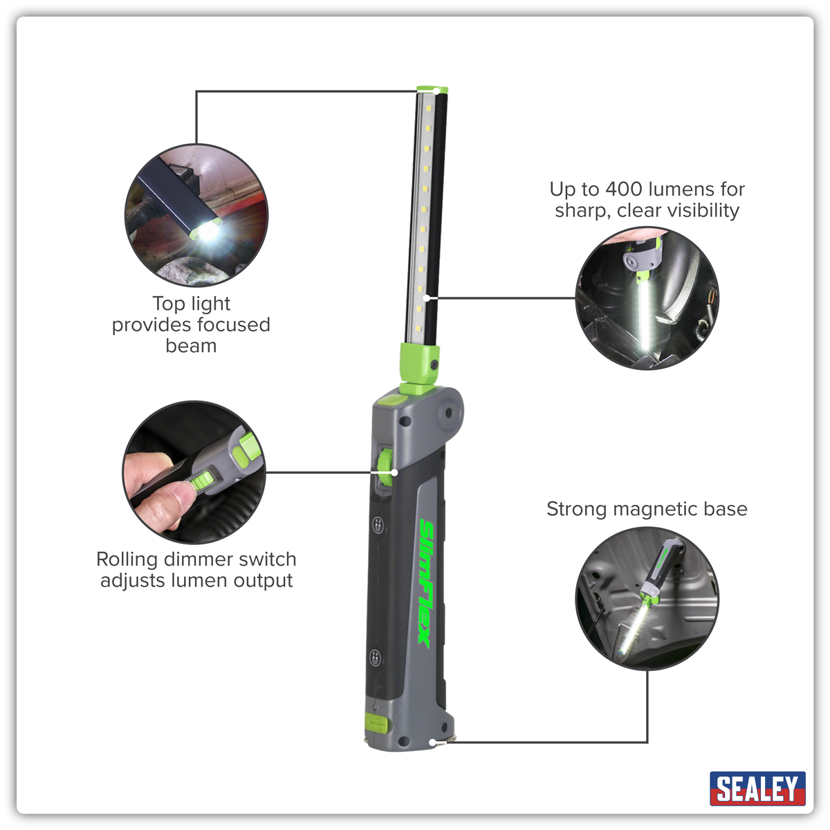 Rechargeable Slim Folding Inspection Light 4W & 1W SMD LED LED180