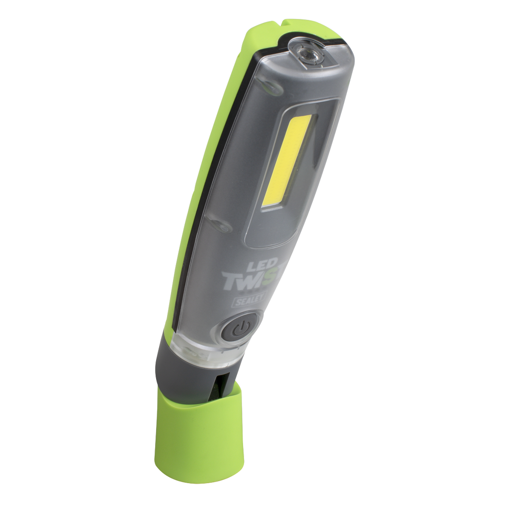 LED Twist® Rechargeable Inspection Light 16W COB & 1W SMD LED, Green - Display Box of 12 LED2001GDB