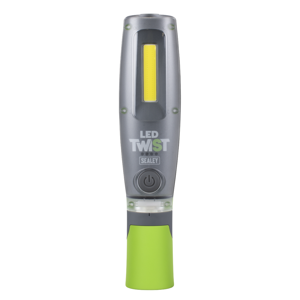 LED Twist® Rechargeable Inspection Light 16W COB & 1W SMD LED, Green - Display Box of 12 LED2001GDB