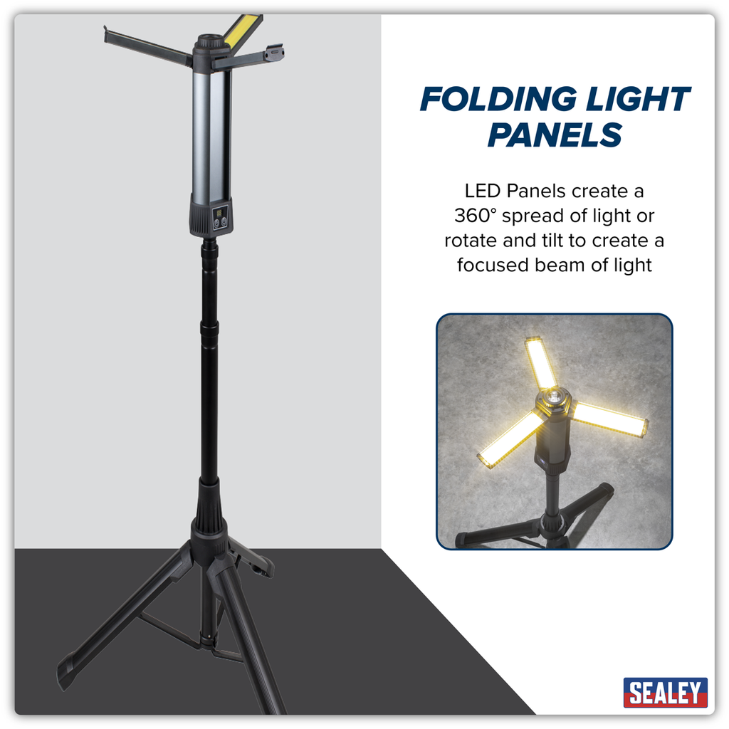 Rechargeable Flexible Floodlight with Tripod 24W COB LED & 5W SMD LED LED240