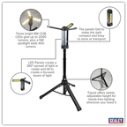 Rechargeable Flexible Floodlight with Tripod 24W COB LED & 5W SMD LED LED240