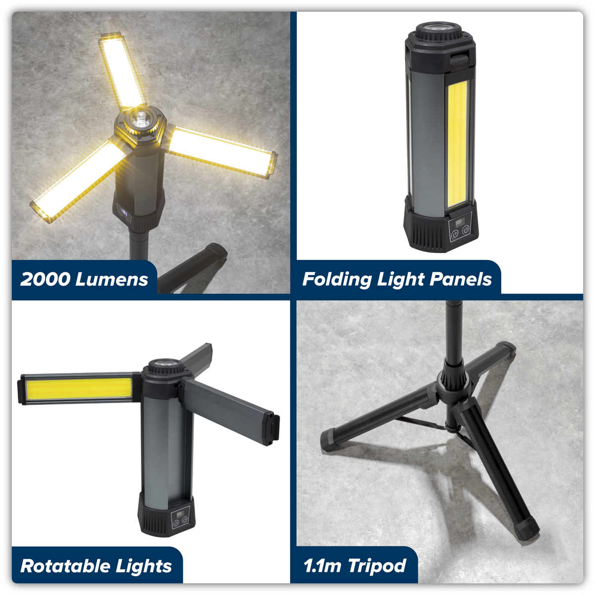 Rechargeable Flexible Floodlight with Tripod 24W COB LED & 5W SMD LED LED240