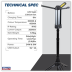 Rechargeable Flexible Floodlight with Tripod 24W COB LED & 5W SMD LED LED240