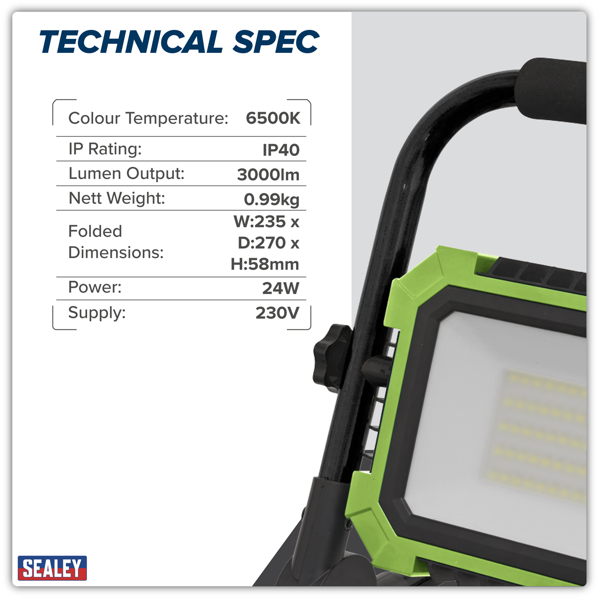 Portable Floodlight 24W SMD LED 230V LED24WL