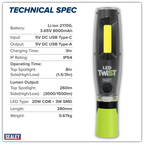 LED Twist® Rechargeable Inspection Light with Power Bank 20W COB & 3W SMD LED LED3001G
