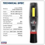 LED Twist® Rechargeable Inspection Light with Power Bank 20W COB & 3W SMD LED LED3001