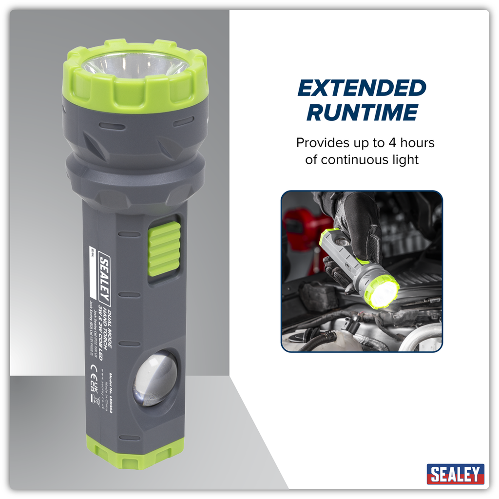 Rechargeable Dual Mode Hand Torch 3W & 2W COB LED LED302