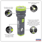 Rechargeable Dual Mode Hand Torch 3W & 2W COB LED LED302