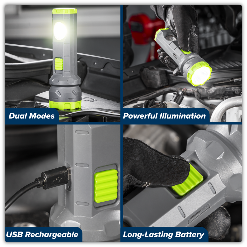 Rechargeable Dual Mode Hand Torch 3W & 2W COB LED LED302