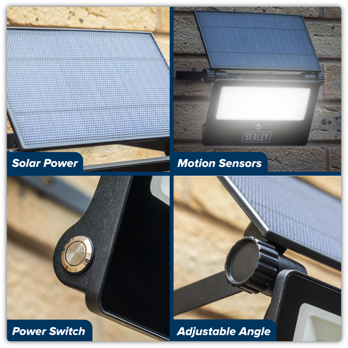 30W SMD LED Extra-Slim Solar Floodlight with Wall Bracket LED30S
