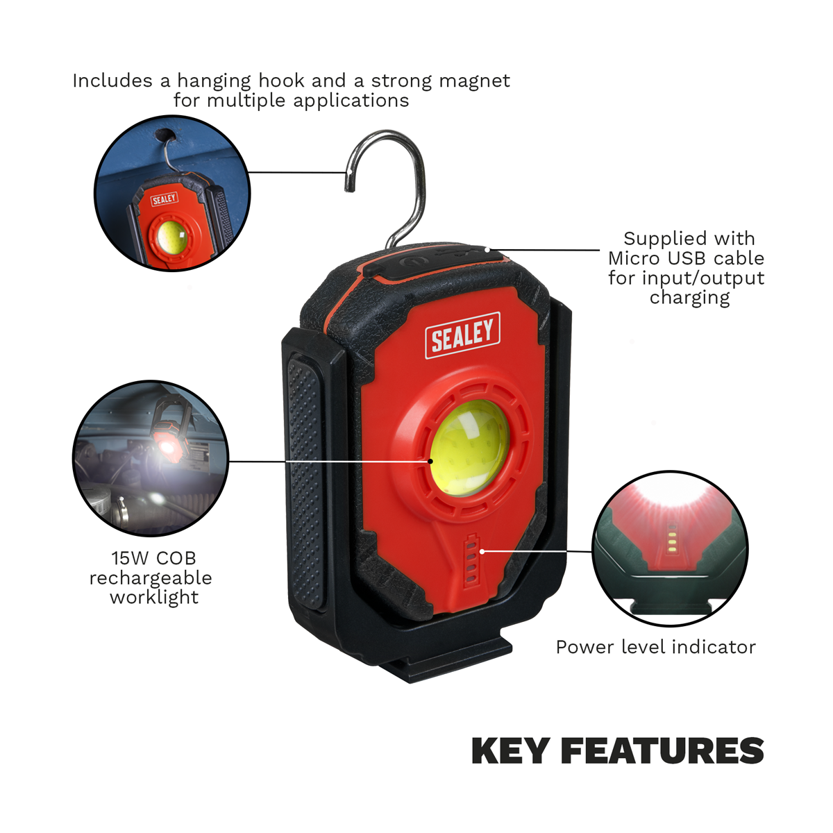 Rechargeable Worklight 15W COB LED LED315