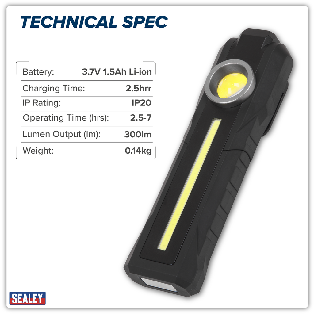 Rechargeable 3-in-1 Inspection Light 5W COB & 3W SMD LED LED316