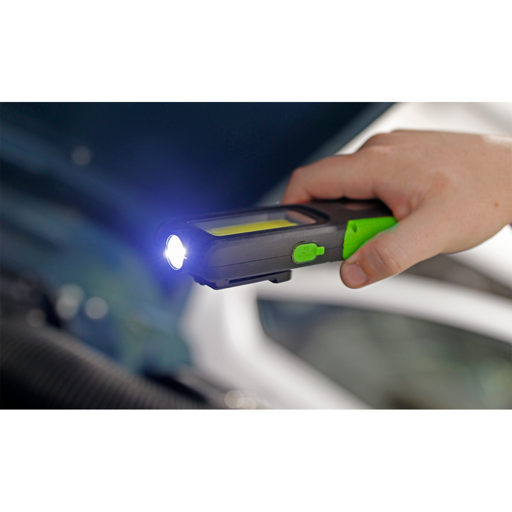 Rechargeable Inspection Light with Power Bank 5W COB & 3W SMD LED - Green LED318G