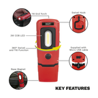 Rechargeable 360° Inspection Light 3W COB & 1W SMD LED - Red LED3601R