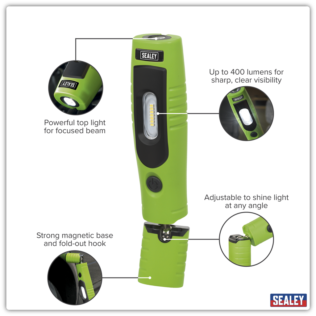 Rechargeable 360° Inspection Light 4W & 3W SMD LED - Green LED3602G