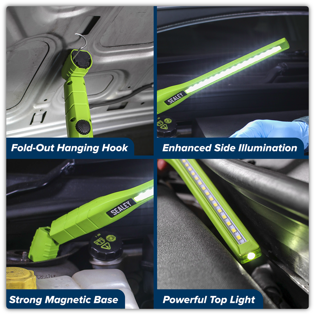 Rechargeable 360° Slim Inspection Light 8W & 1W SMD LED - Green LED3604G