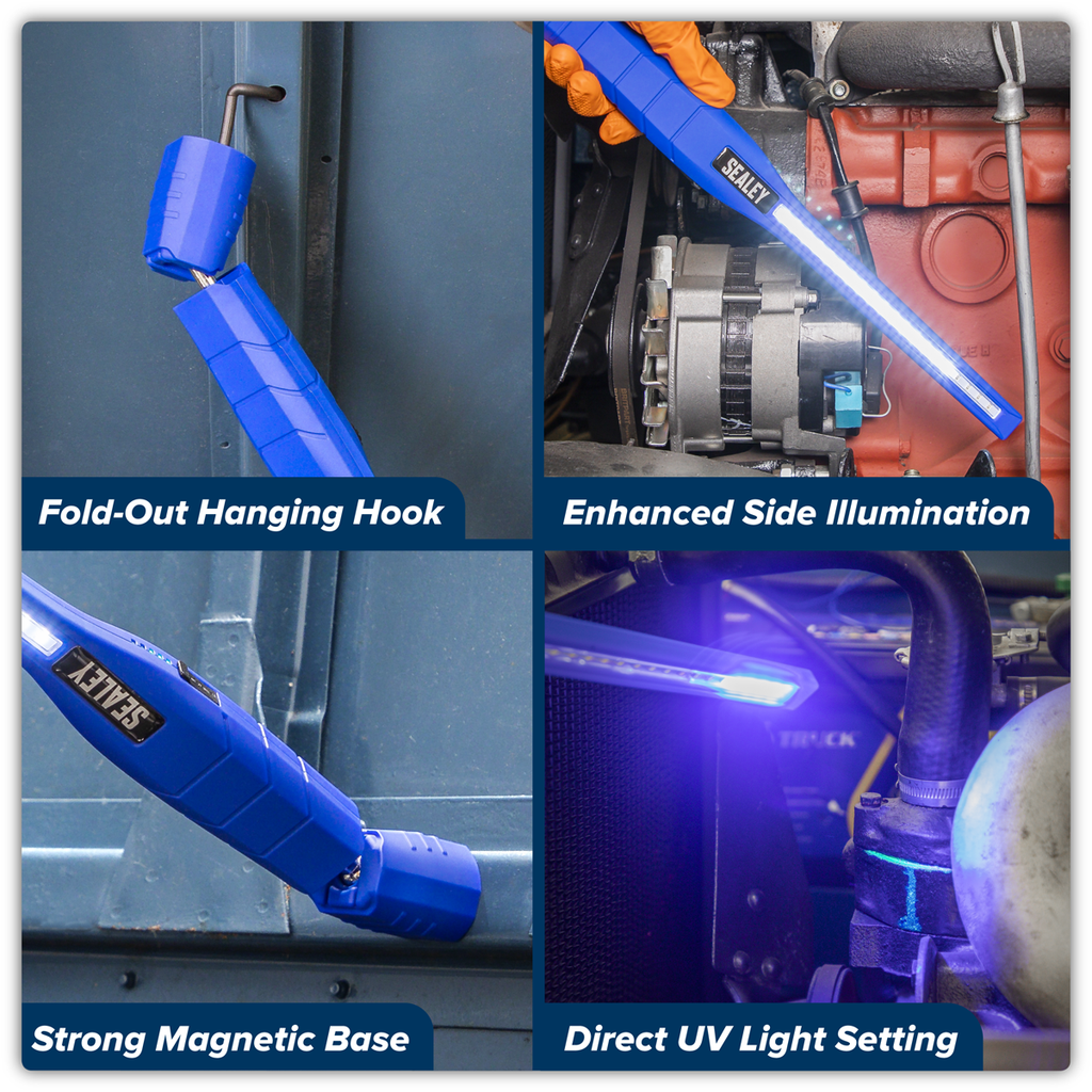 Rechargeable 360° Slim Inspection Light 8W & 1W SMD LED & UV Light LED3604UV