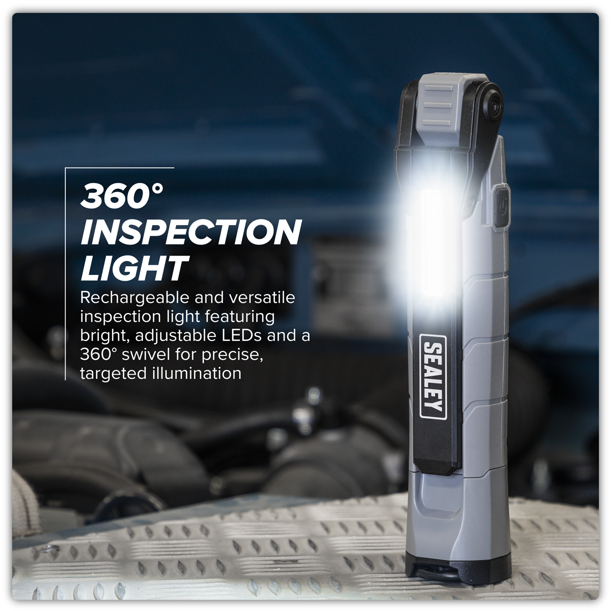 Rechargeable 360° Inspection Light 10W & 2 x 4W SMD LED - Grey LED3605GR