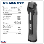 Rechargeable 360° Inspection Light 10W & 2 x 4W SMD LED - Grey LED3605GR