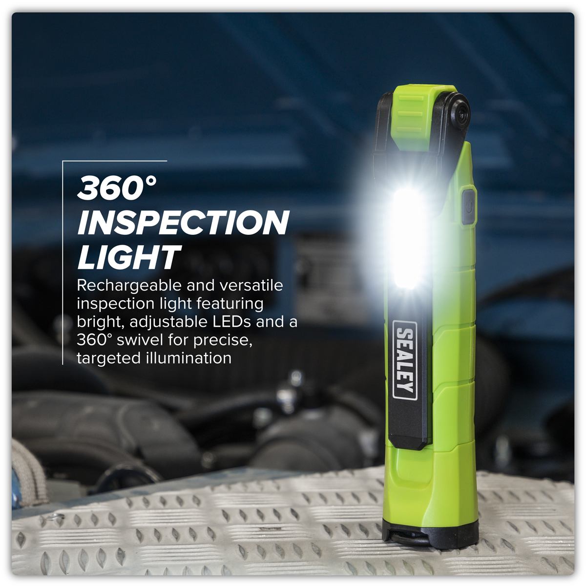 Rechargeable 360° Inspection Light 10W & 2 x 4W SMD LED - Green LED3605G